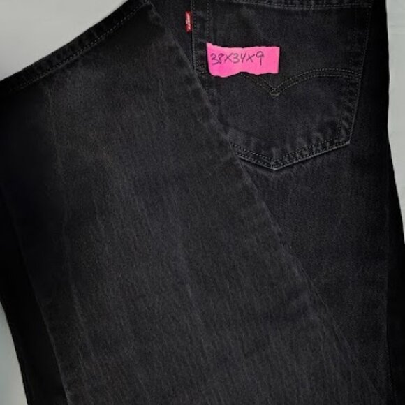 LEVI 38X34X9  550  BLACK BOOTCUT DENIM JEANS - Picture 3 of 4